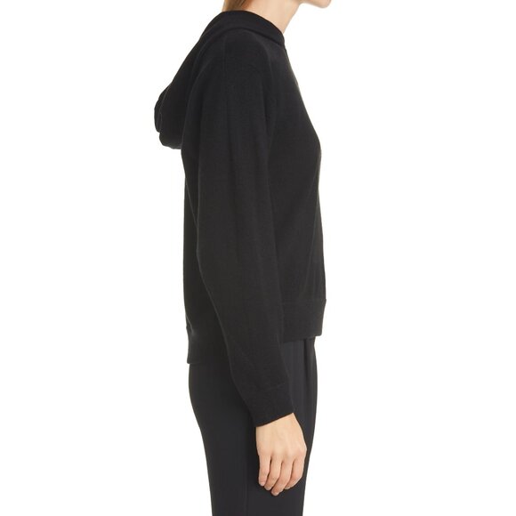 Vince Overlap Wool Cashmere Hoodie XL Black - Picture 3 of 12